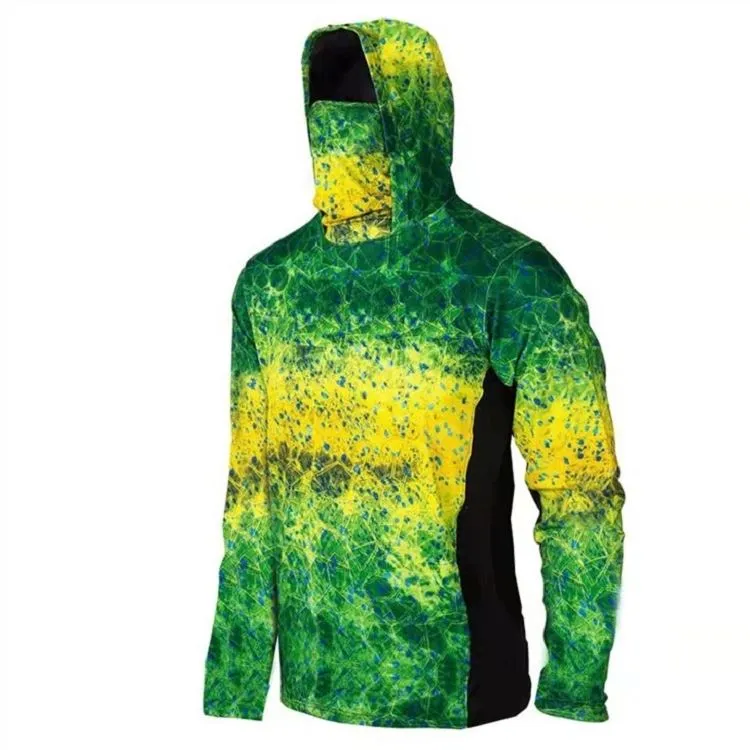 Langarm-Fischhemd-Kapuzenpullover